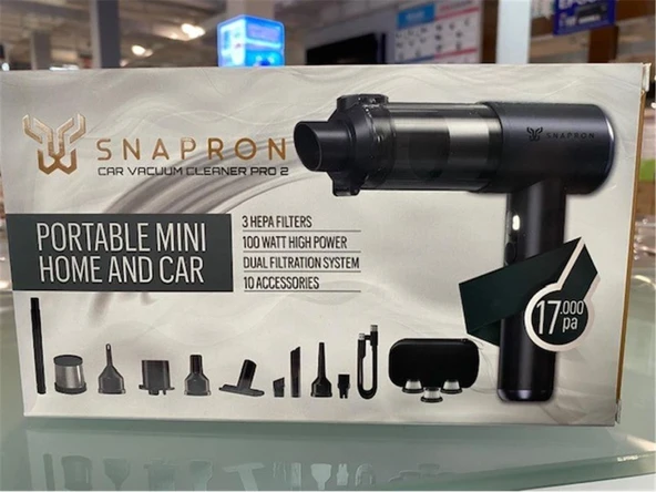 Snapron SNV-3001 17000PA 2000Mah 15in1 Güçlü Vakum Ve Üflemeli Şarjlı Katlanabilir Araç Süpürgesi ürün görseli 1