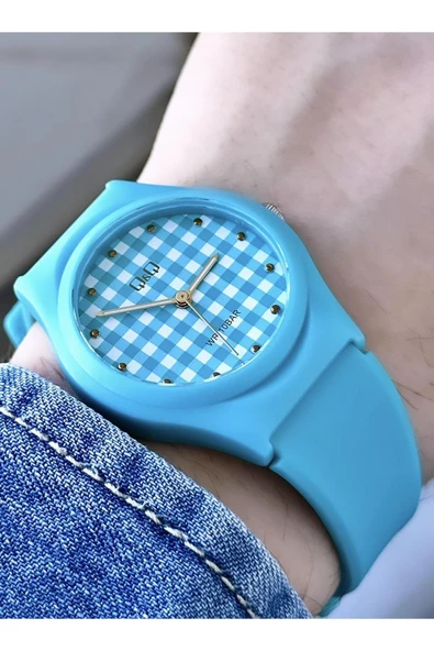 Unisex Su Geçirmez Plastik Kordon Kol Saati  Mavi ürün görseli 1