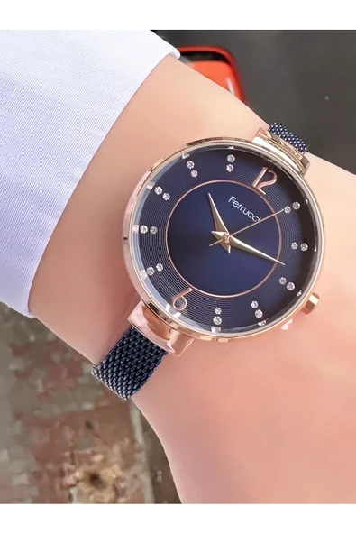 Kadın Rose Gold Ince Çerçeve Gümüş Hasır Kordon Kol Saati - Klasik, Rakamsız Kadran ürün görseli 1