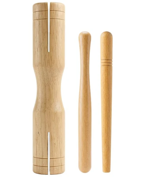 Temel Ahşap Çift Tonlu Agogo Ritim Müzik Aleti 18.5 cm BY11-16 ürün görseli 1