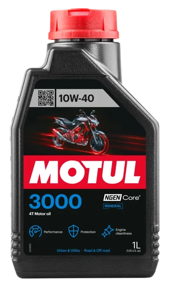 Motul 3000 10W-40 4T 1 lt Mineral Motosiklet Yağı ürün görseli 1