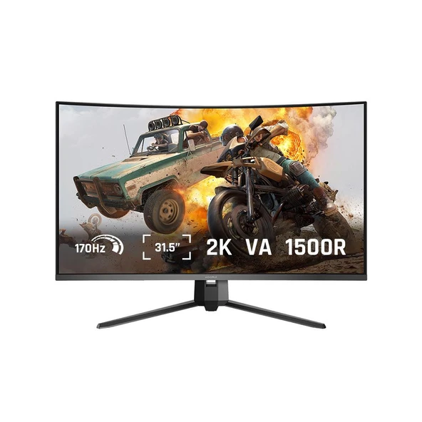 Koorui 31.5" G3221SC Curved Gaming 170Hz 2K Monitör Siyah 1ms ürün görseli 1