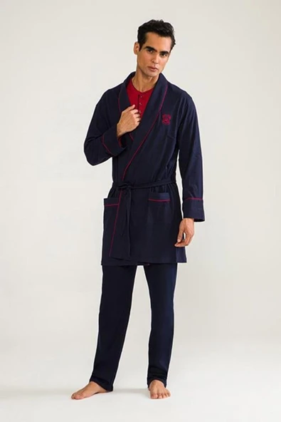 D'S Damat 03000 5'li Robdöşambr Erkek Damat Pijama Seti ürün görseli 1