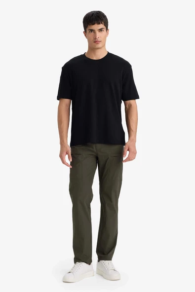 Defacto E7961AXBK81 Siyah REGULAR FIT %100 Pamuk Basic Tişört - Resim 2