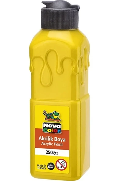 Sarı Akrilik Boya 250 gr 1 Adet Su Bazlı Akrilik Boyası Hobi Sanatsal Boy Tuval Ahşap Metal ürün görseli 1