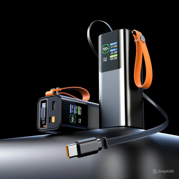 SHAZA NEXA Serisi 20.000 Mah 100W Kule Tipi Powerbank - Gri ürün görseli 1