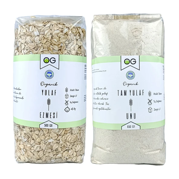OG natural Organik Yulaf Ezmesi ve Organik Yulaf Unu Seti ürün görseli 1
