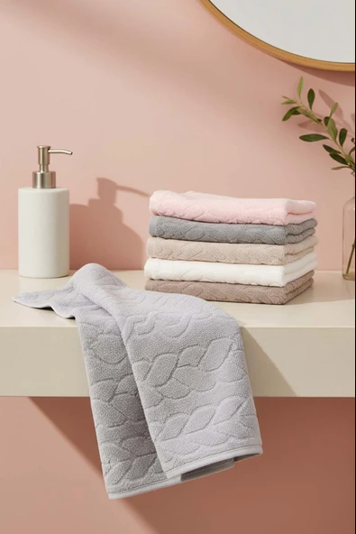 Soft İsba 6'lı %100 Pamuklu Havlu Seti 50x80 cm ürün görseli 1