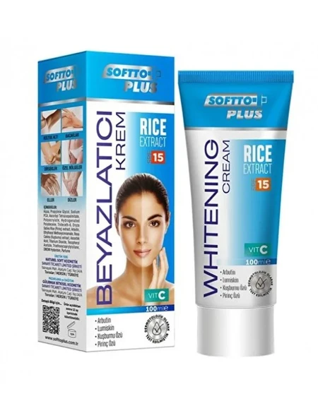 SOFTTO PLUS BEYAZLAŞTIRICI PİRİNÇ KREMİ 100 ML ürün görseli 1