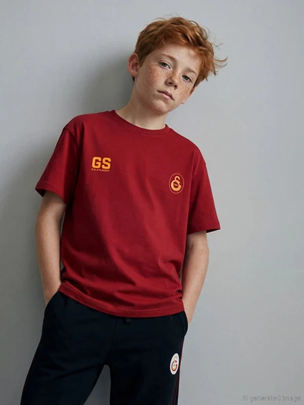 LCW Kids Kırmızı Galatasaray Baskılı Erkek Çocuk Tişört ürün görseli 1