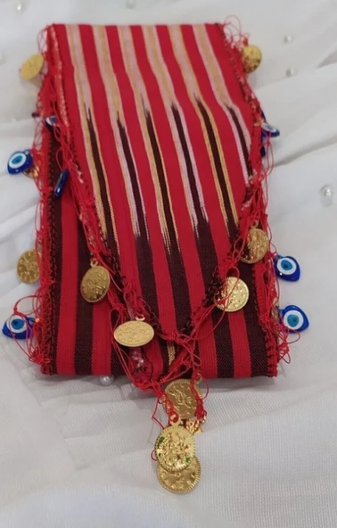 Karadeniz Karışık Nazar Boncuklu Ve Liralı Keşan Bandana Puşi ürün görseli 1