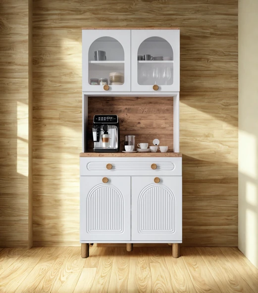BOHEM Mini 93 cm Kahve Köşesi ve Çok Amaçlı Mutfak Dolabı ürün görseli 1