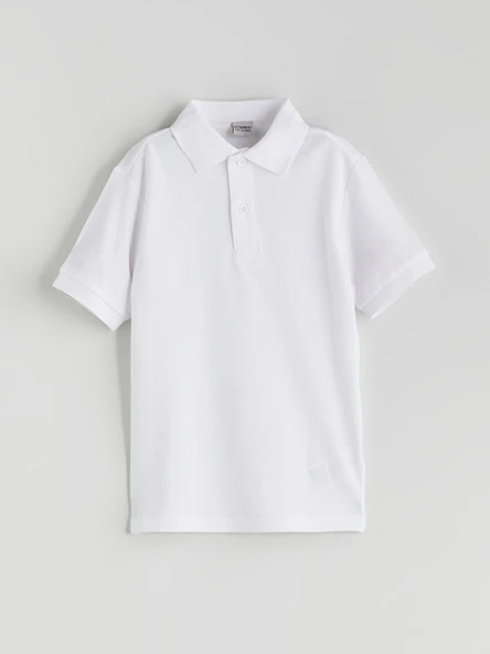 LCW Kids Beyaz Polo Yaka Basic Erkek Çocuk Tişört ürün görseli 1
