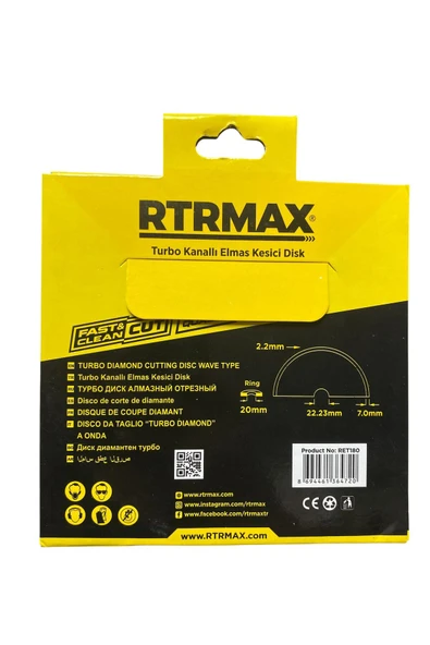 RTRMAX RET 180 Turbo Elmas Testere - Resim 2