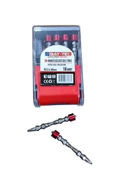 bay-tec mıknatıs uçlu bits ucu 2 yönlü pz 2 x65mm 1 adet ürün görseli 1