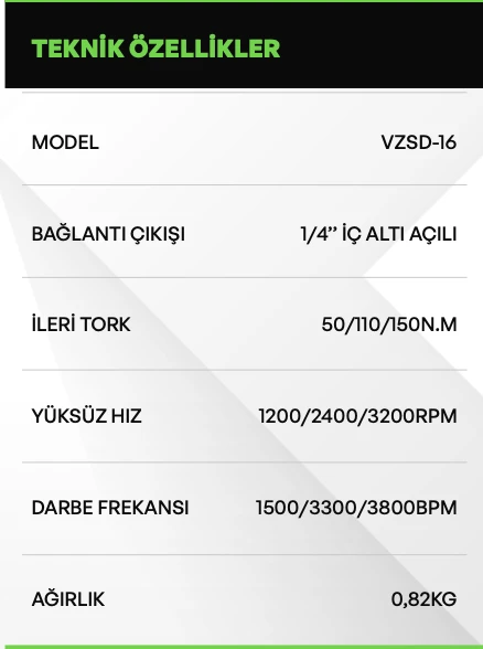VOLTZ VZSD-16 Akülü Tornavida - Resim 2