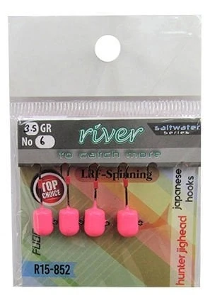 River Hunter Pembe Glowlu Jighead 4’Lü Paket 3,5Gr - Resim 2