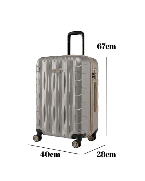 Orta Boy Valiz 4x2 Teker Taş-Bej 1167 - Resim 3