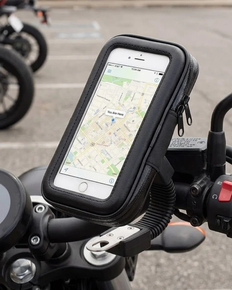 Su Geçirmez Motosiklet Scooter Telefon Standı Dokunmatik Ekranlı Bisiklet Tutucu ürün görseli 1