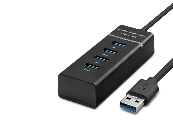 Usb3.0 Hub 3*Usb + Usb3.0 30Cm Siyah HDX7017 ürün görseli 1