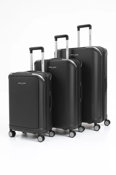 Pierre Cardin 3'lü Set %100 Polipropilen Valiz Siyah 04PC7090 ürün görseli 1