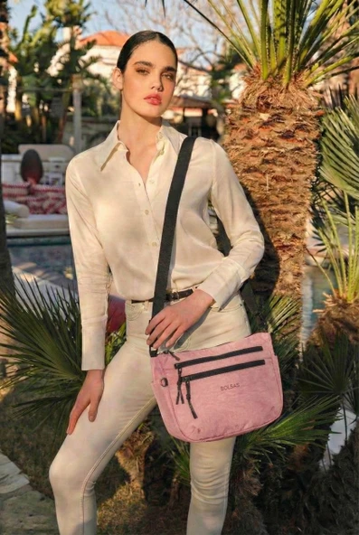 Bolsas Çapraz Askılı Kadın Çanta Pembe 1115 - Resim 4