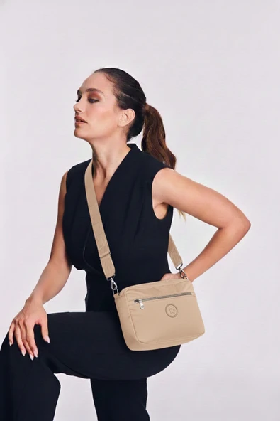 Bolsas Çapraz Askılı Kadın Çanta Bej 1106 - Resim 4