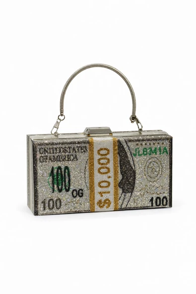 Kadın Abiye Portföy Çanta Dolar Desenlı Gf-01 ürün görseli 1