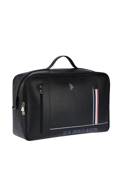 U.S. Polo Assn. Duffle Deri Seyahat Çantası Siyah PLDUF25025 - Resim 2