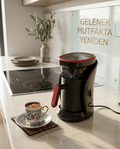 Sesli Uyarılı Türk Kahvesi Makinesi Otomatik Kapanma ve Damlama Emniyetli ürün görseli 1