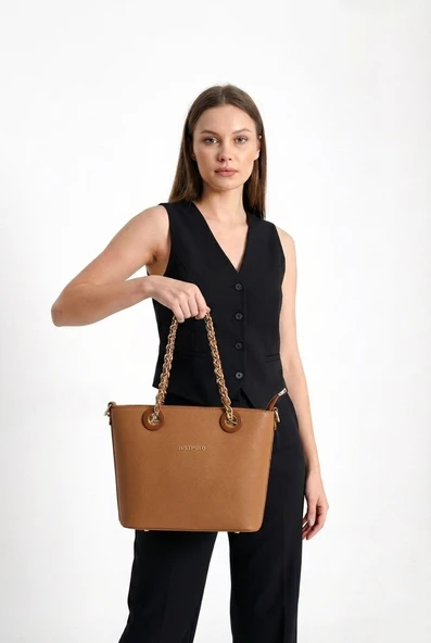 Just Polo Çapraz Askılı Kadın Çantası Taba 6054 - Resim 4