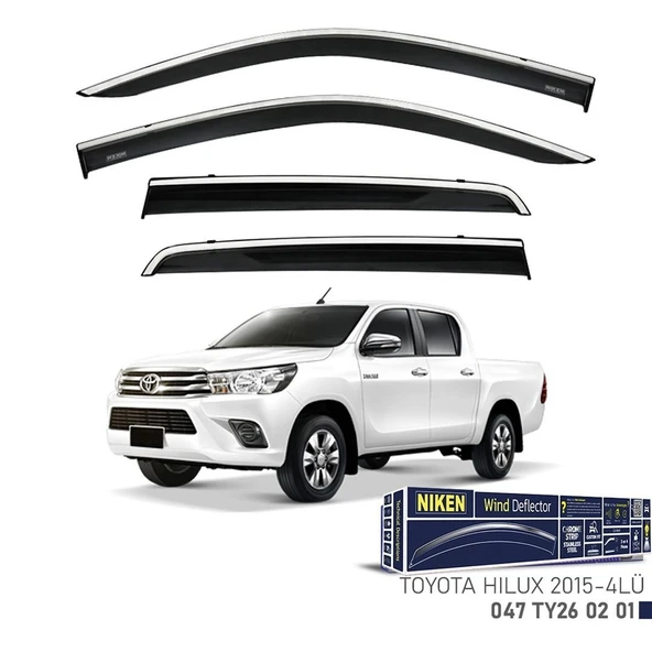 Niken Toyota Hilux Cam Rüzgarlığı Kromlu 4'Lü 2015+ Sonrası ürün görseli 1