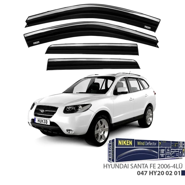 Niken Hyundai Santa Fe Cam Rüzgarlığı Kromlu 4'Lü 2006+ Sonrası ürün görseli 1