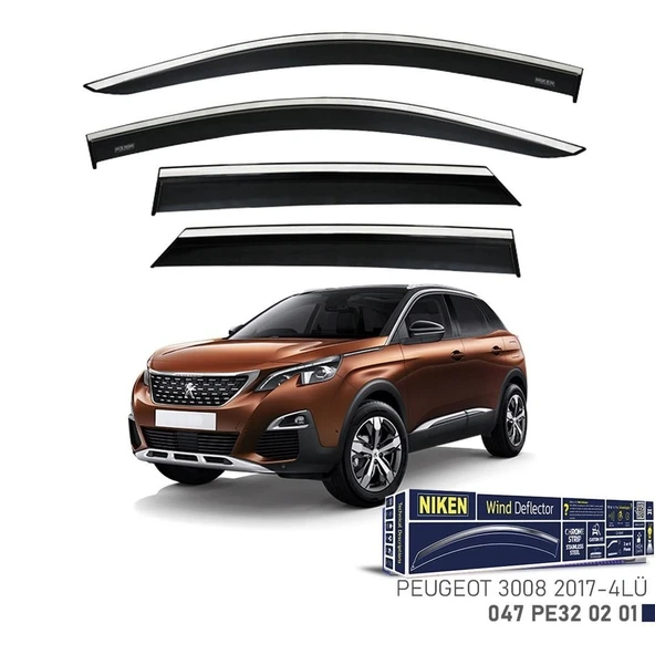 Niken Peugeot 3008 Cam Rüzgarlığı Kromlu 4'Lü 2017+ Sonrası ürün görseli 1