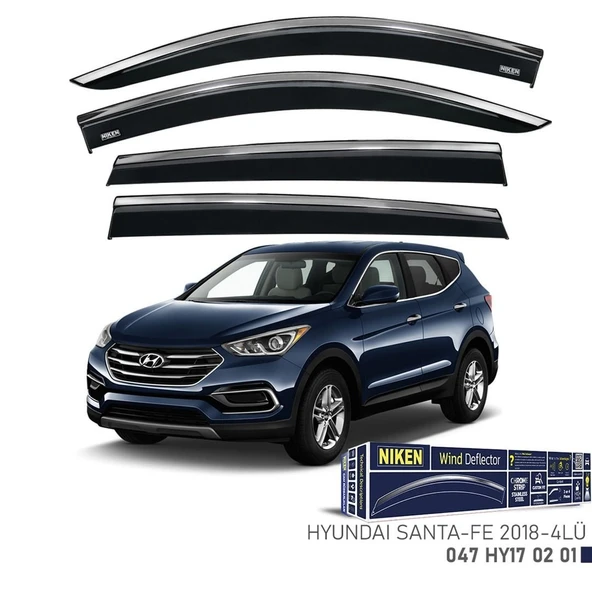 Niken Hyundai Santa Fe Cam Rüzgarlığı Kromlu 4'Lü 2018+ Sonrası ürün görseli 1