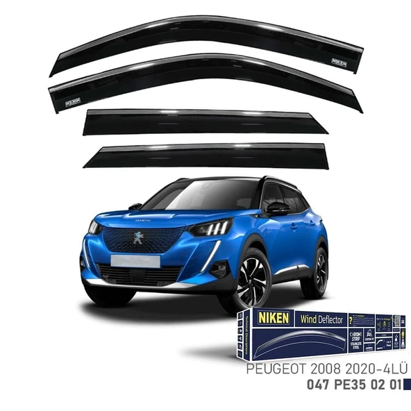 Niken Peugeot 2008 Cam Rüzgarlığı Kromlu 4'Lü 2020+ Sonrası ürün görseli 1