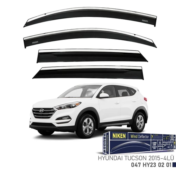 Niken Hyundai Tucson Cam Rüzgarlığı Kromlu 4'Lü 2015+ Sonrası ürün görseli 1