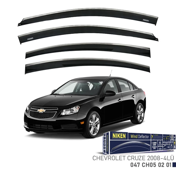 Chevrolet Cruze Kromlu Cam Rüzgarlığı 4'lü 2008+ sonrası uyumlu ürün görseli 1