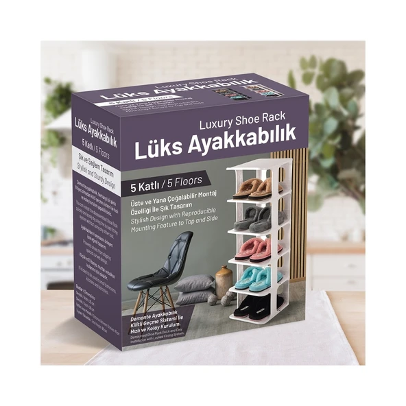 5 Katlı Pratik Ayakkabılık - Ayakkabı Rafı - Resim 5
