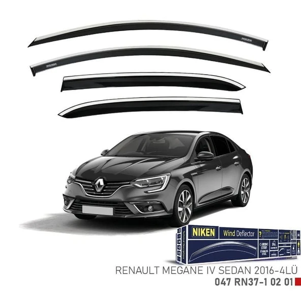Niken Renault Megane 4 Sedan Cam Rüzgarlığı Kromlu 4'Lü 2016+ Sonrası ürün görseli 1