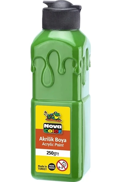 Yeşil Akrilik Boya 250 gr 1 Adet Su Bazlı Akrilik Boyası Hobi Sanatsal Boy Tuval Ahşap Metal ürün görseli 1