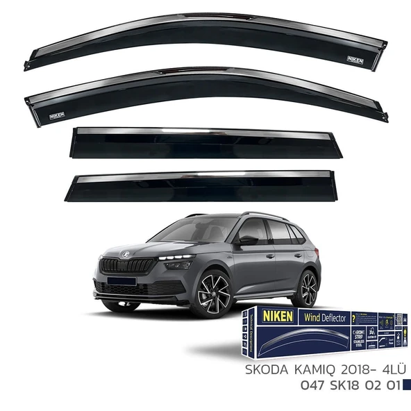 Niken Skoda Kamiq Cam Rüzgarlığı Kromlu 4'Lü 2018+ Sonrası ürün görseli 1