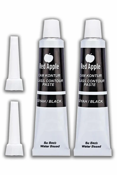 Siyah Kontür Boyası 20 ml 2 Adet Red Apple Cam Vitray Boyası Kontur Boyası Ana Hatları Çizme Sanatsal Hobi ürün görseli 1