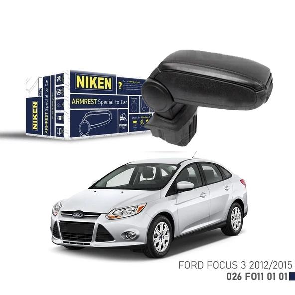 Niken Ford Focus 3 Kol Dayama Kolçak Siyah 2012-2015 Arası Uyumlu ürün görseli 1