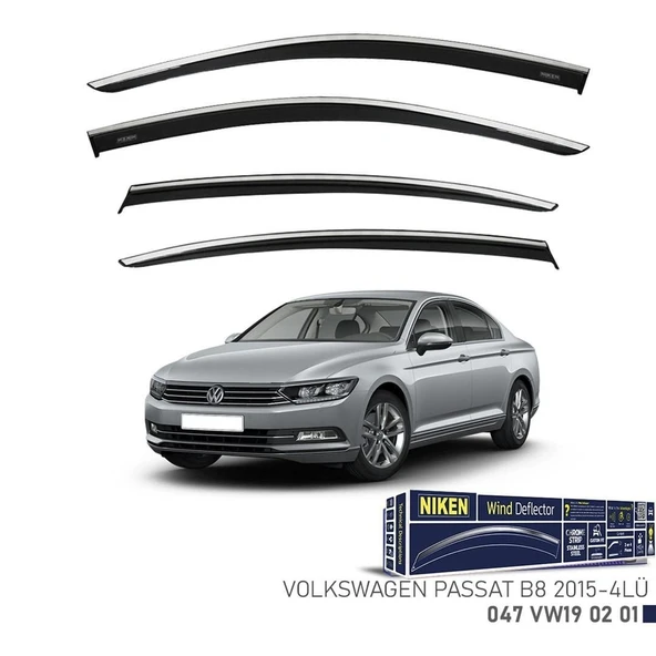 Niken VW Passat B8 Cam Rüzgarlığı Kromlu 4'Lü 2015+ Sonrası ürün görseli 1