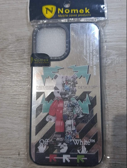 iPhone 13 pro Max uyumlu sert telefon kılıf off white ürün görseli 1