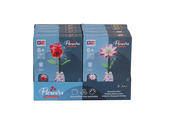 123-992-996 KUT 8Lİ ILIKLI ÇİÇEK BLOKLAR(Belirtilen fiyat, tekli satış için adet fiyatıdır.) ürün görseli 1