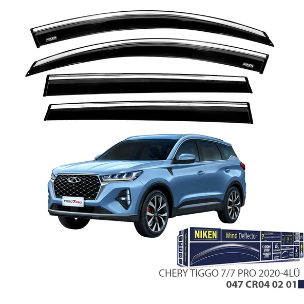 Niken Chery Tiggo 7 - 7 Pro Cam Rüzgarlığı Kromlu 2020+ sonrası 4'Lü ürün görseli 1