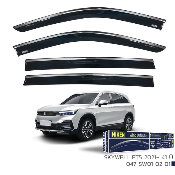 Niken Skywell ET5 Cam Rüzgarlığı Kromlu 4'Lü 2021+ Sonrası ürün görseli 1