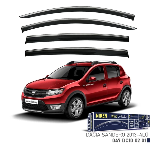 Niken Dacia Sandero Cam Rüzgarlığı Kromlu 2013-2020 4'Lü ürün görseli 1